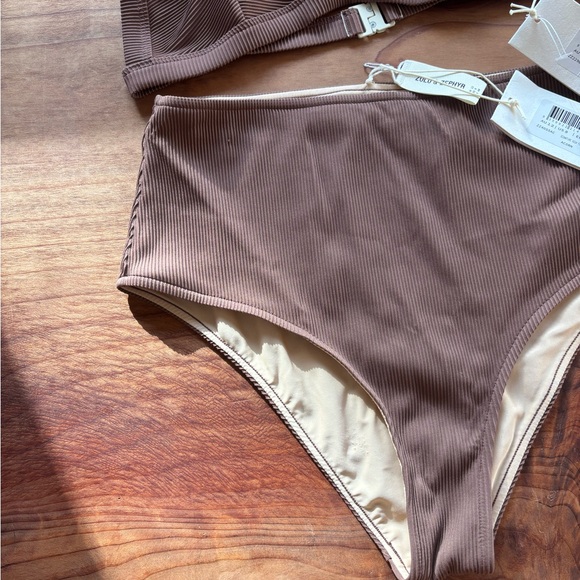 BNWT Zulu & Zephyr Brown Ribbed Bikini Set - Picture 4 of 4